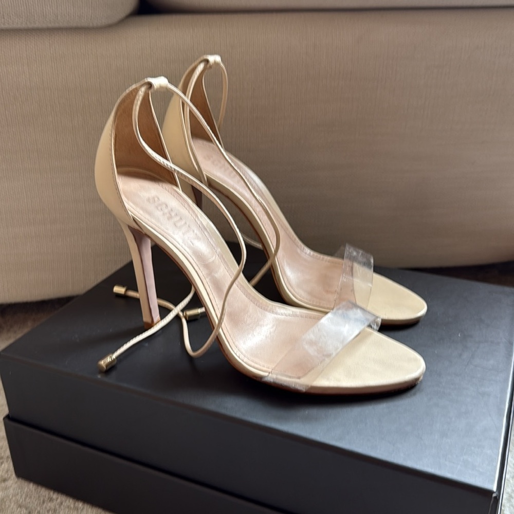 SCHUTZ Women's Beige Strappy Heels